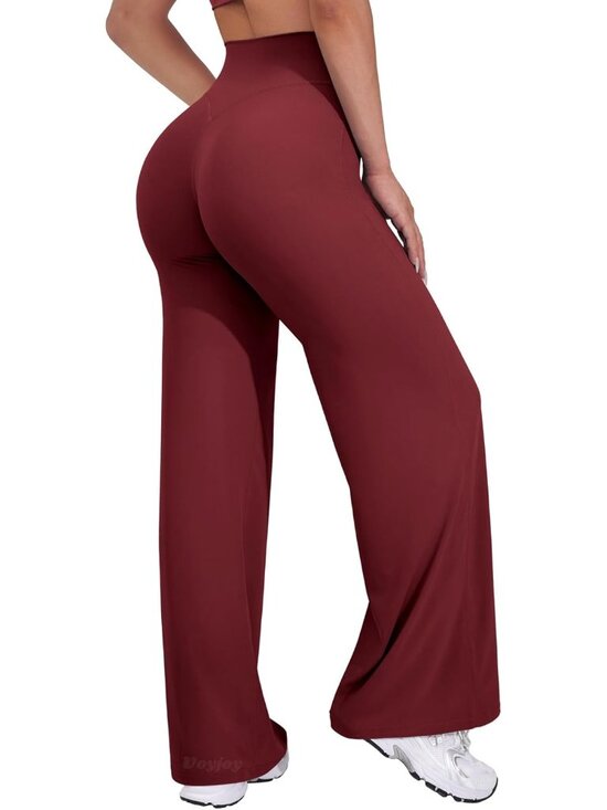 Pants - Women's Anchor Red High Waist Stretch Casual Straight Bottoms Wide Leggings